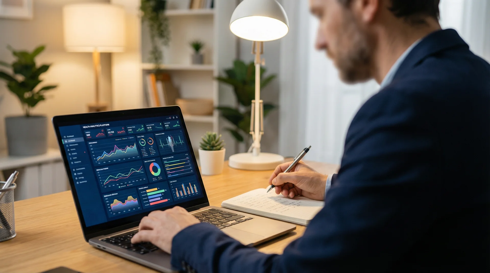 Consultant analyzing data